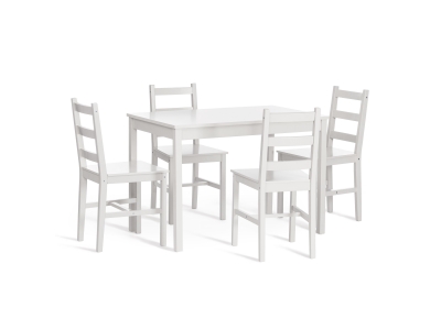 Обеденный комплект эконом Хадсон 2 (Hudson) (стол + 4 стула) Белый